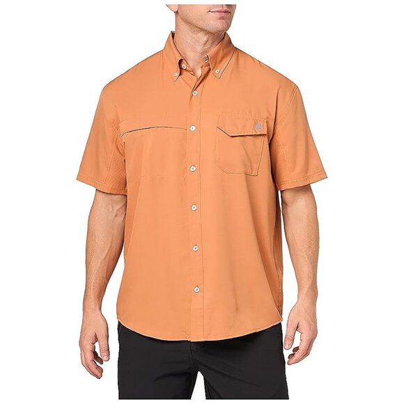 Tide Point Solid Short Sleeve Shirt, Button Down for Men Sunburn